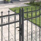 Cancello con Punta a Lancia KAMPEN 404 x 150 cm Acciaio Grigio