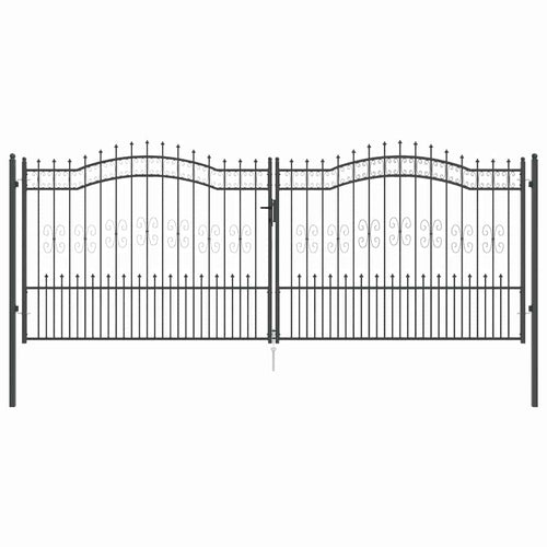 Cancello con Punta a Lancia KAMPEN 404 x 150 cm Acciaio Grigio