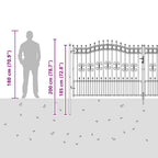 Cancello con Punta a Lancia KAMPEN 404 x 150 cm Acciaio Grigio