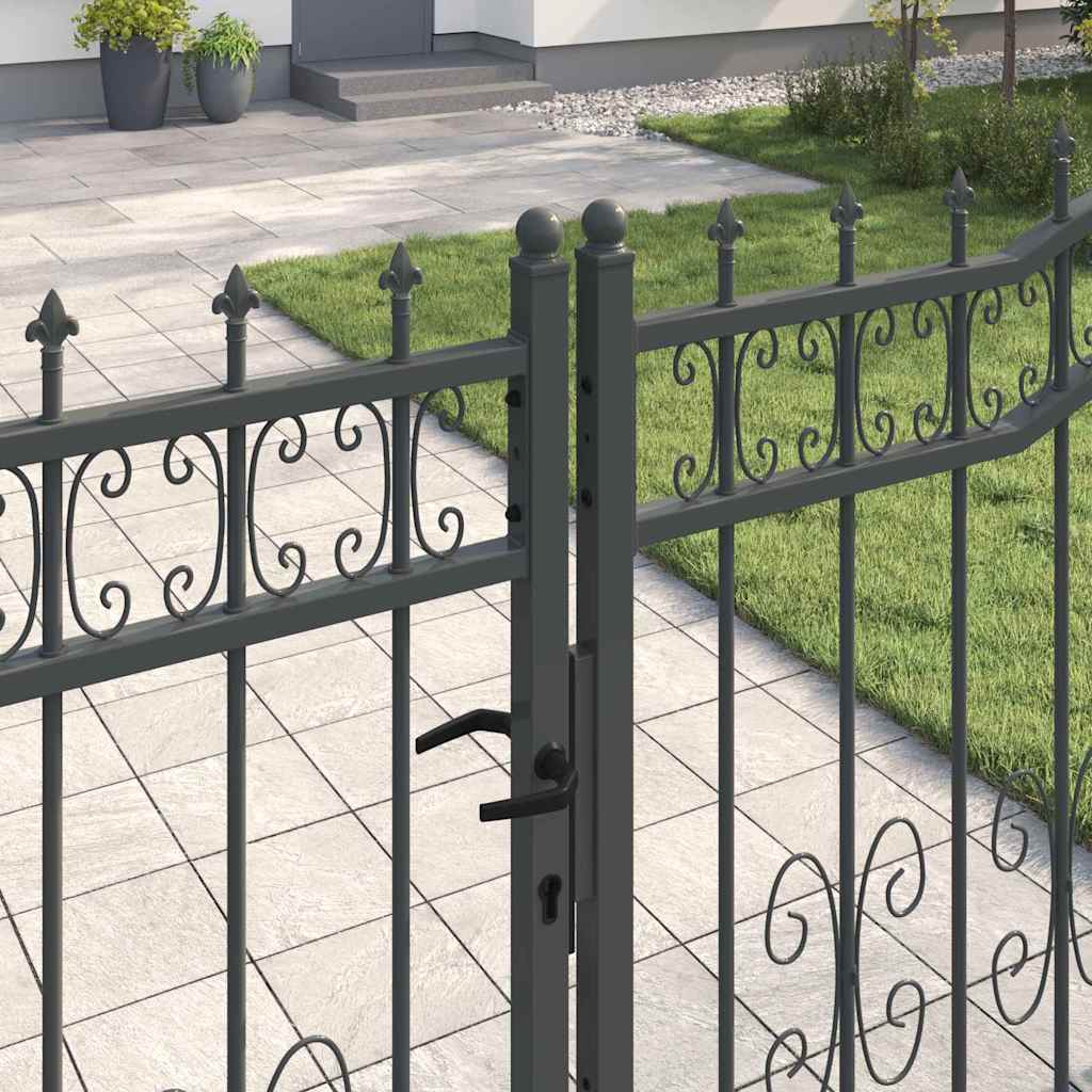 Cancello con Punta a Lancia KAMPEN 404 x 175 cm Acciaio Grigio