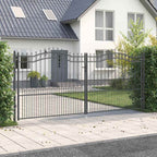 Cancello con Punta a Lancia KAMPEN 404 x 175 cm Acciaio Grigio