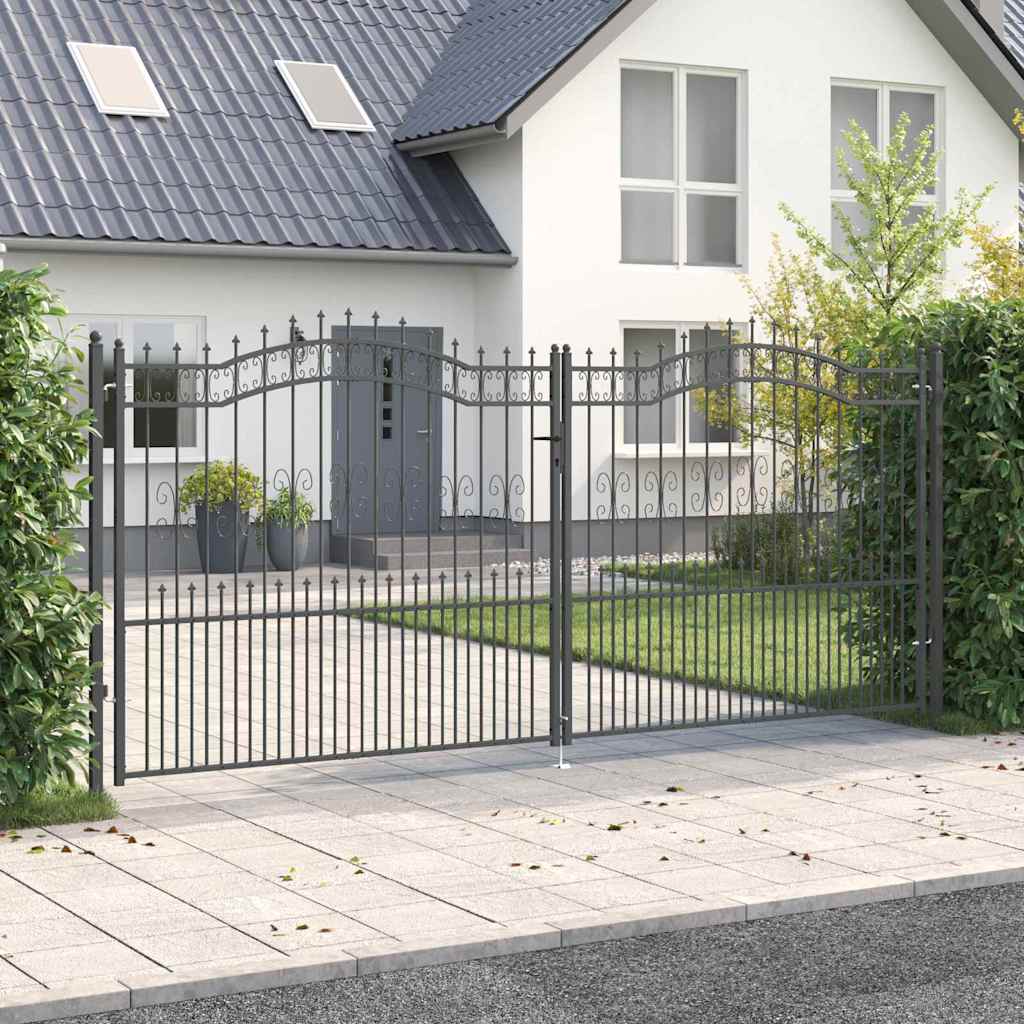 Cancello con Punta a Lancia KAMPEN 404 x 175 cm Acciaio Grigio