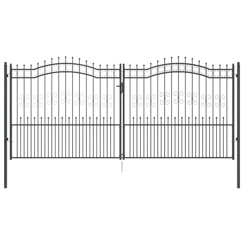 Cancello con Punta a Lancia KAMPEN 404 x 175 cm Acciaio Grigio