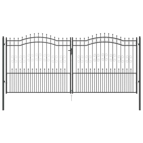 Cancello con Punta a Lancia KAMPEN 404 x 175 cm Acciaio Grigio