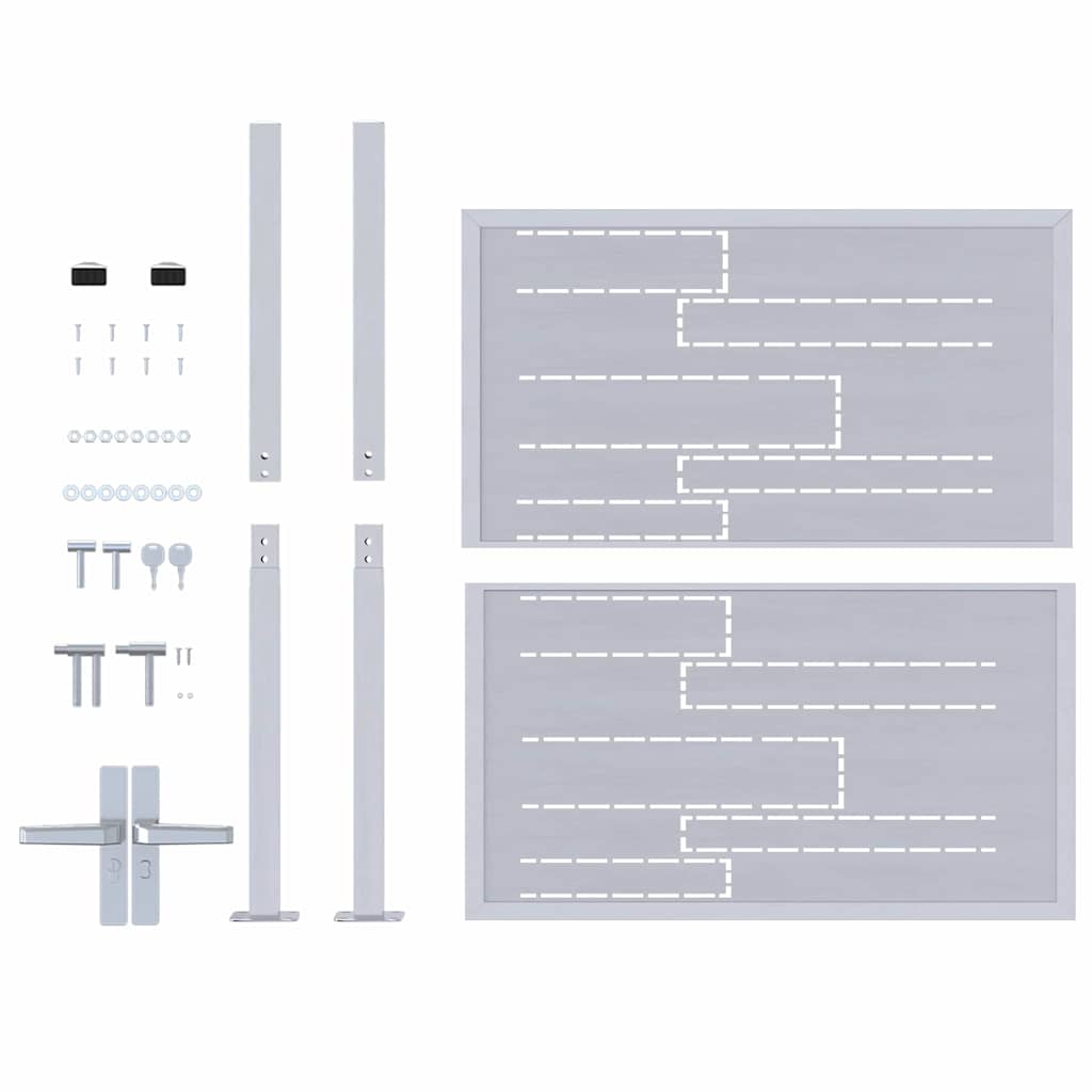 Cancello da Giardino Argento 85 x 97 cm Acciaio Inossidabile