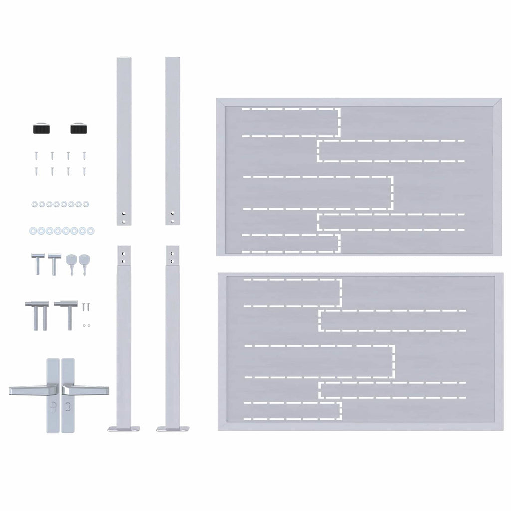 Cancello da Giardino Argento 85 x 97 cm Acciaio Inossidabile