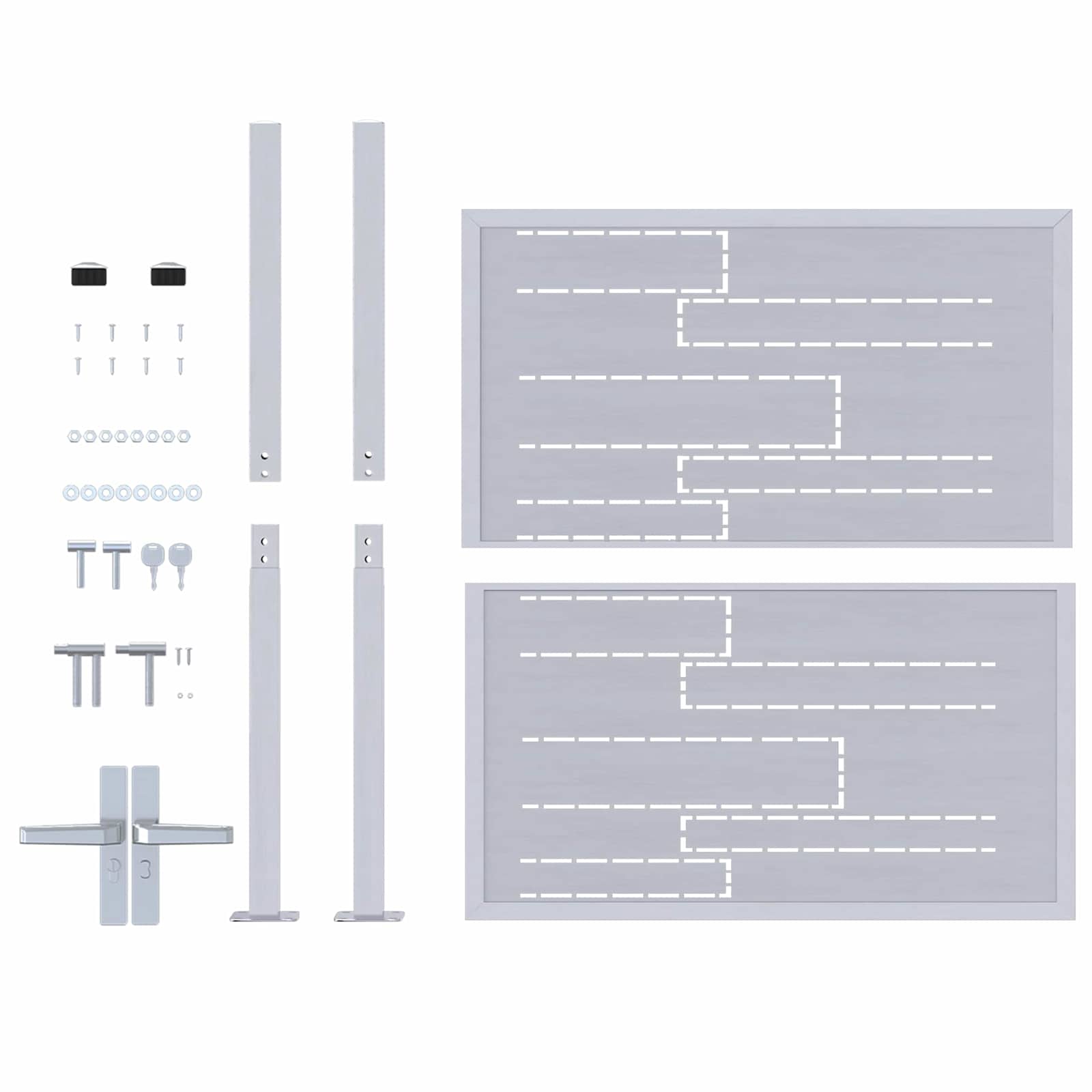 Cancello da Giardino Argento 85 x 97 cm Acciaio Inossidabile