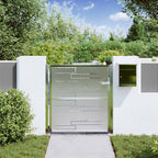 Cancello da Giardino Argento 85 x 97 cm Acciaio Inossidabile
