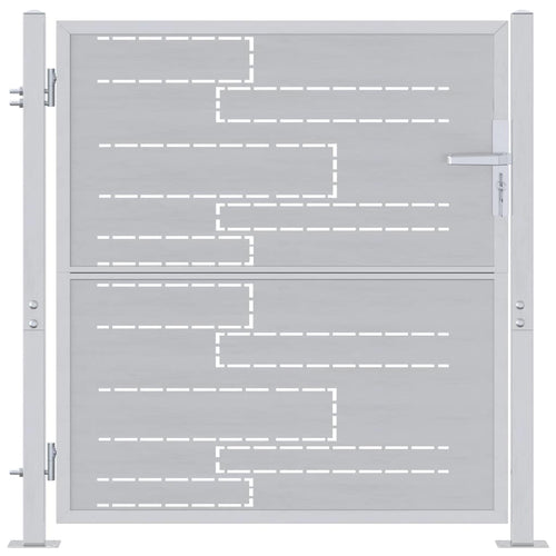 Cancello da Giardino Argento 85 x 97 cm Acciaio Inossidabile