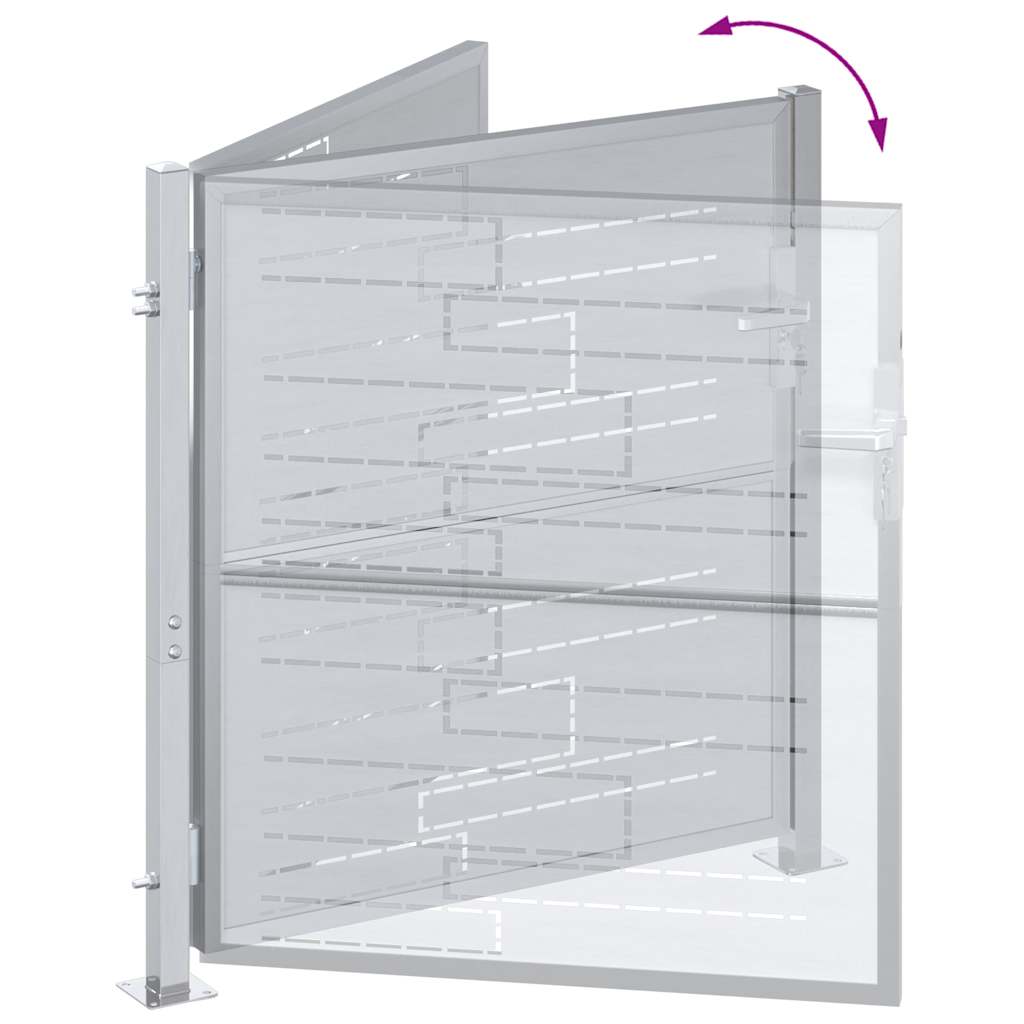 Cancello da Giardino Argento 85 x 97 cm Acciaio Inossidabile