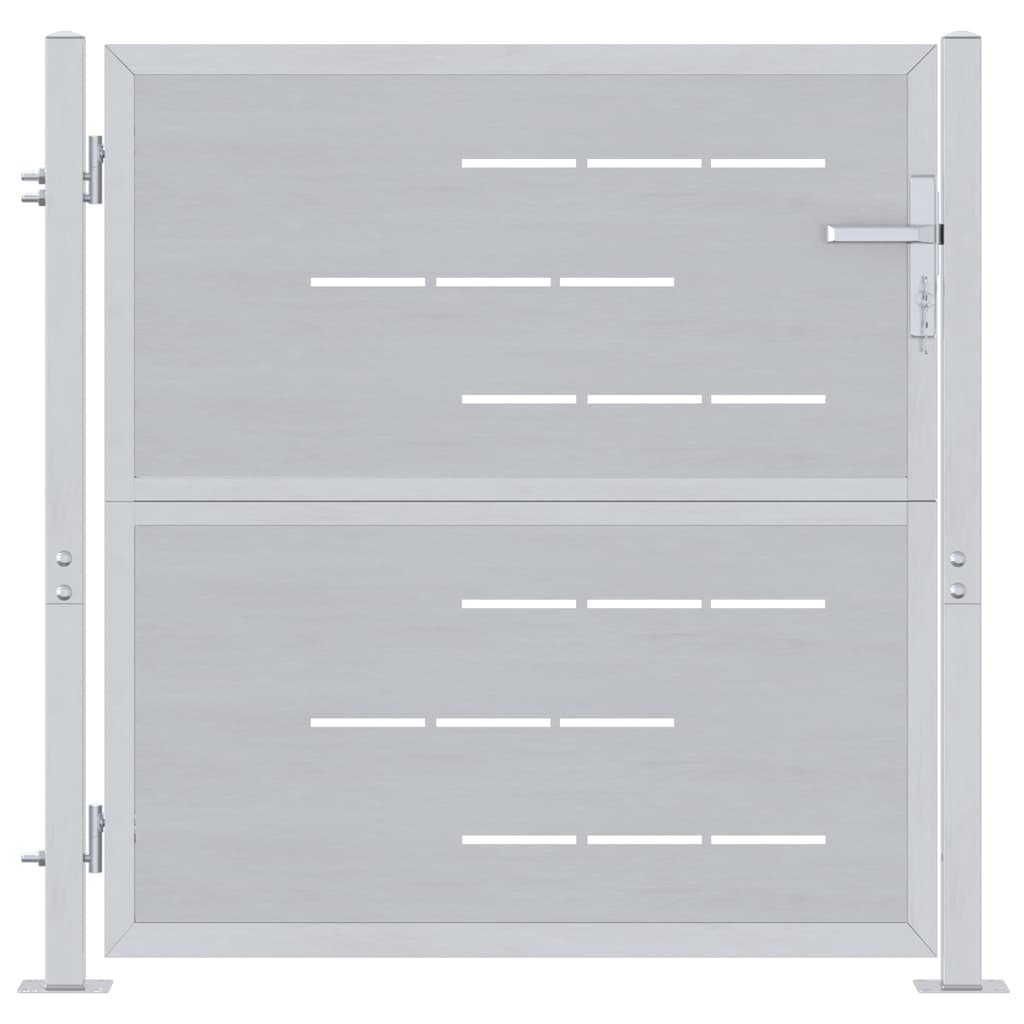 Cancello da giardino in acciaio inossidabile 85 x 97 cm argento