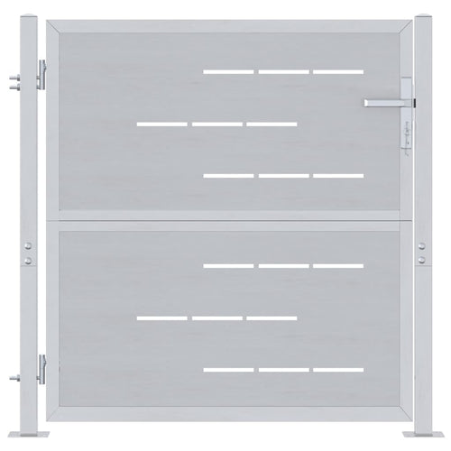 Cancello da giardino in acciaio inossidabile 85 x 97 cm argento