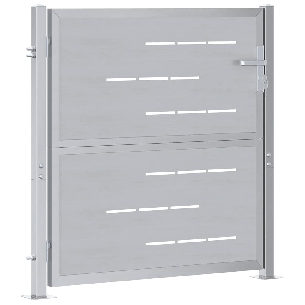 Cancello da giardino in acciaio inossidabile 85 x 97 cm argento