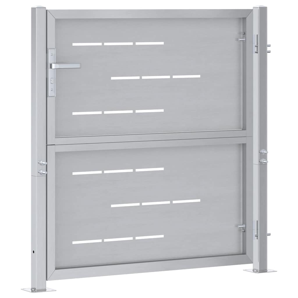 Cancello da giardino in acciaio inossidabile 85 x 97 cm argento