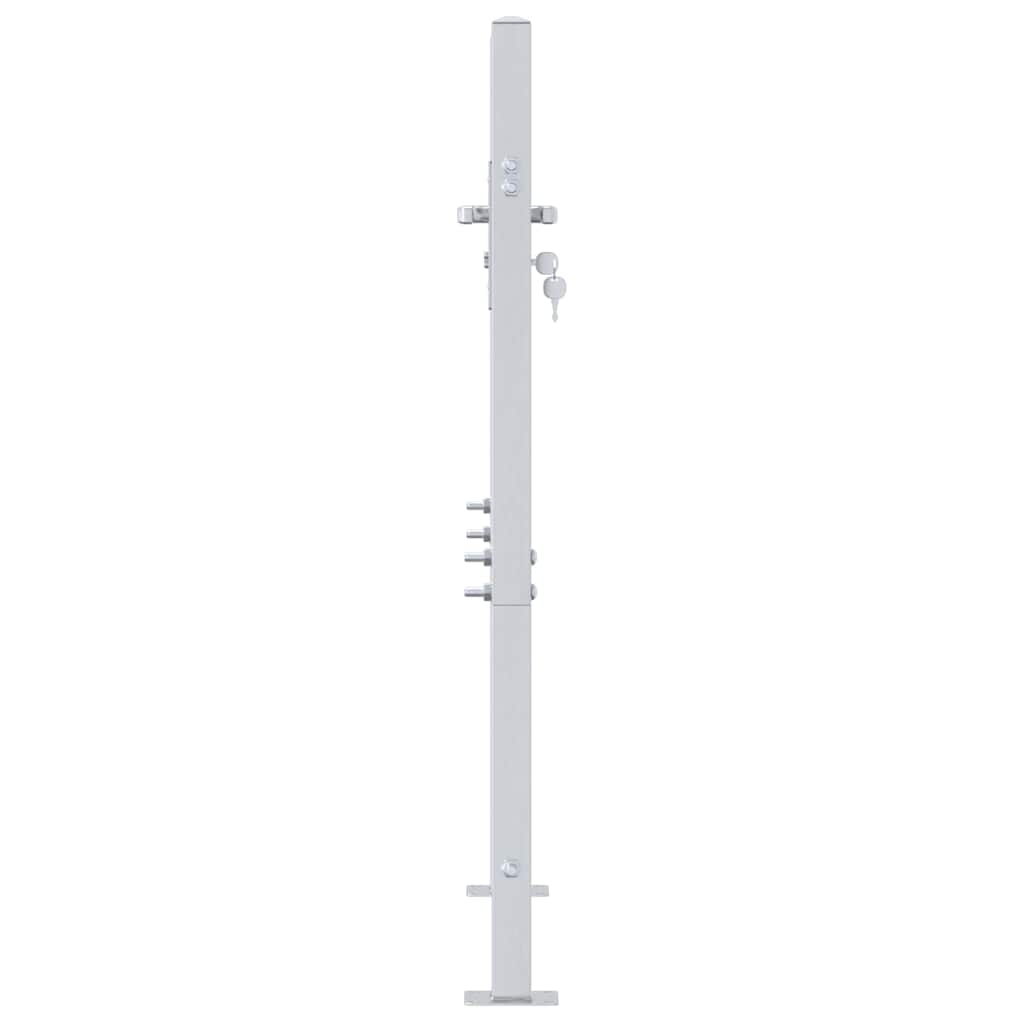 Cancello da giardino in acciaio inossidabile 85 x 97 cm argento