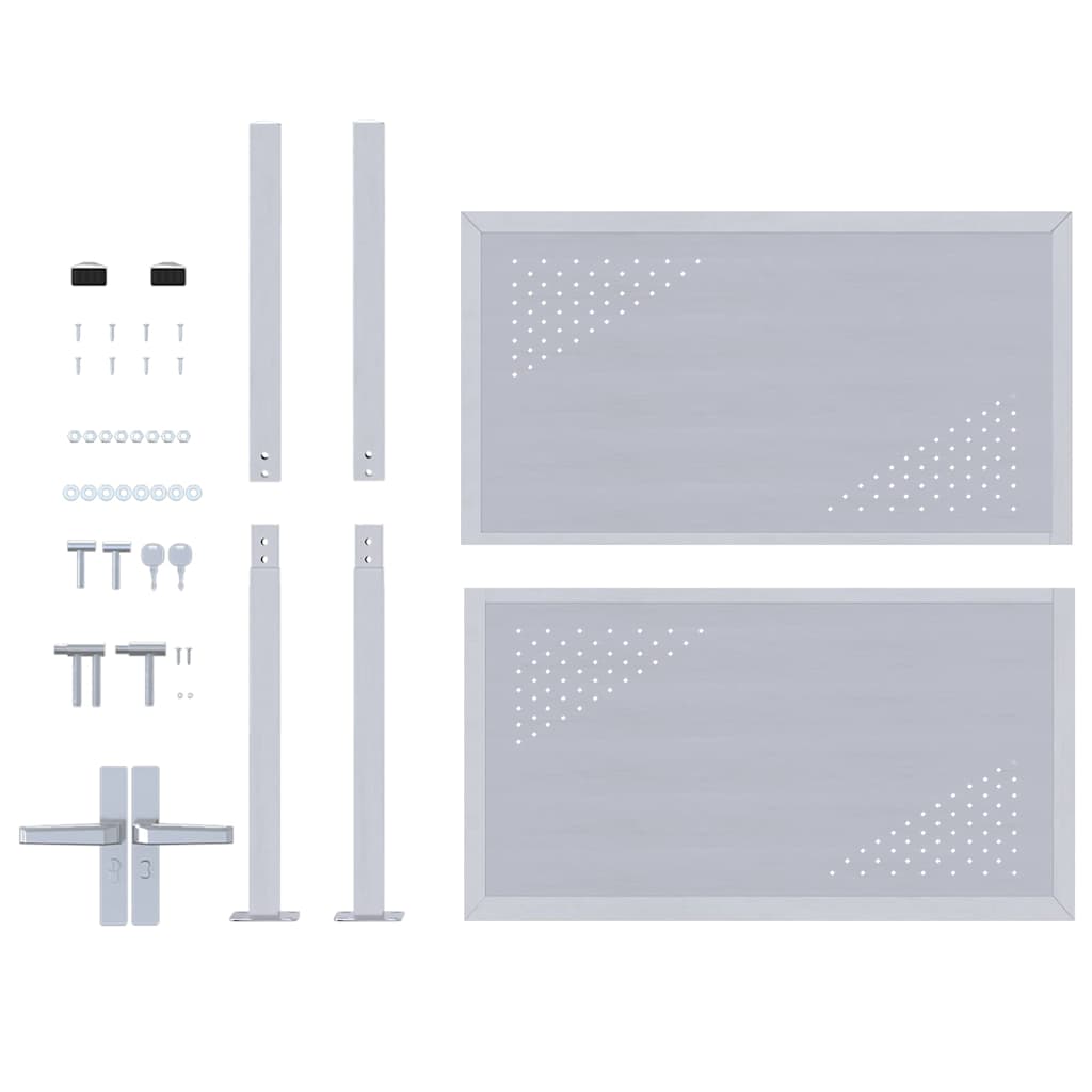 Cancello da giardino Argento 85 x 97 cm Acciaio inossidabile