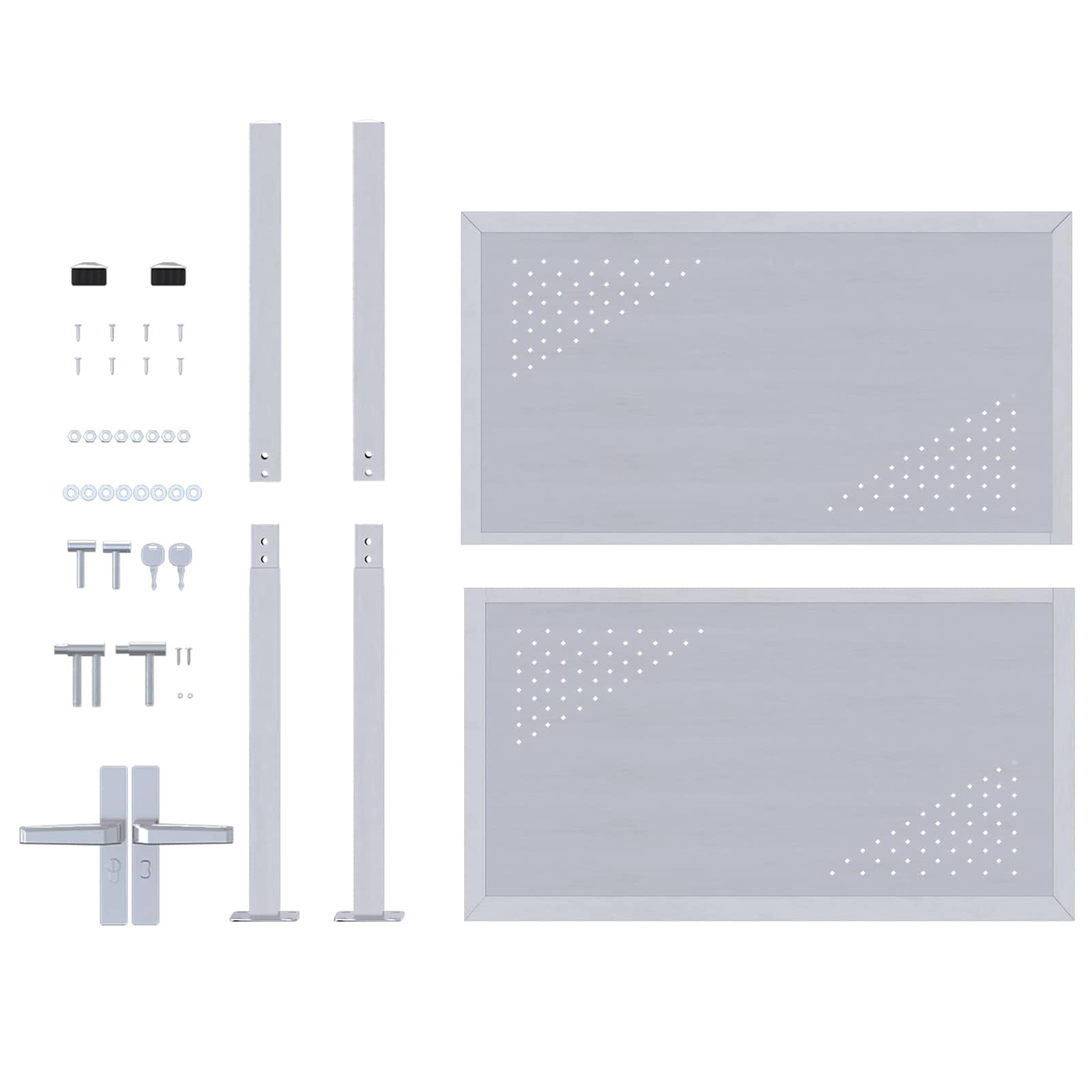 Cancello da giardino Argento 85 x 97 cm Acciaio inossidabile