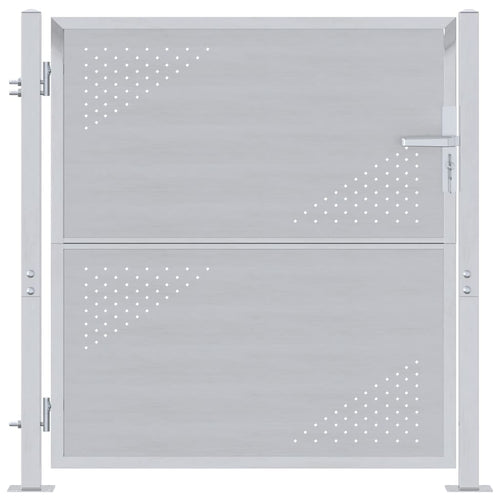 Cancello da giardino Argento 85 x 97 cm Acciaio inossidabile