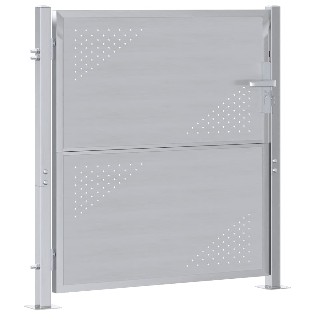 Cancello da giardino Argento 85 x 97 cm Acciaio inossidabile