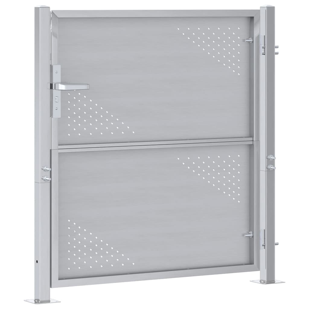 Cancello da giardino Argento 85 x 97 cm Acciaio inossidabile