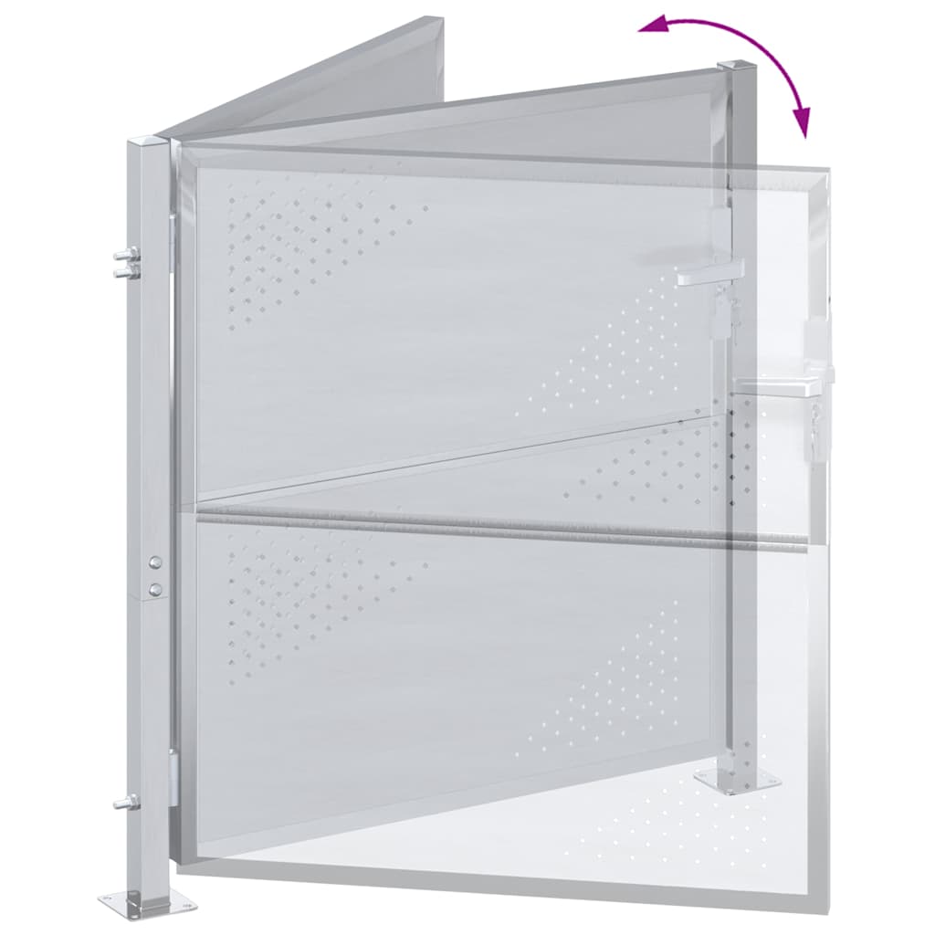 Cancello da giardino Argento 85 x 97 cm Acciaio inossidabile