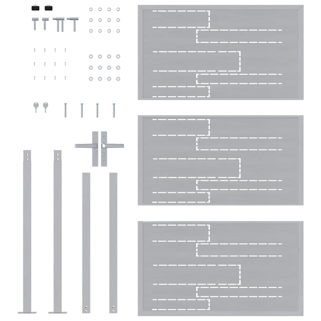 Cancello da giardino in acciaio inossidabile argento 85 x 120 cm