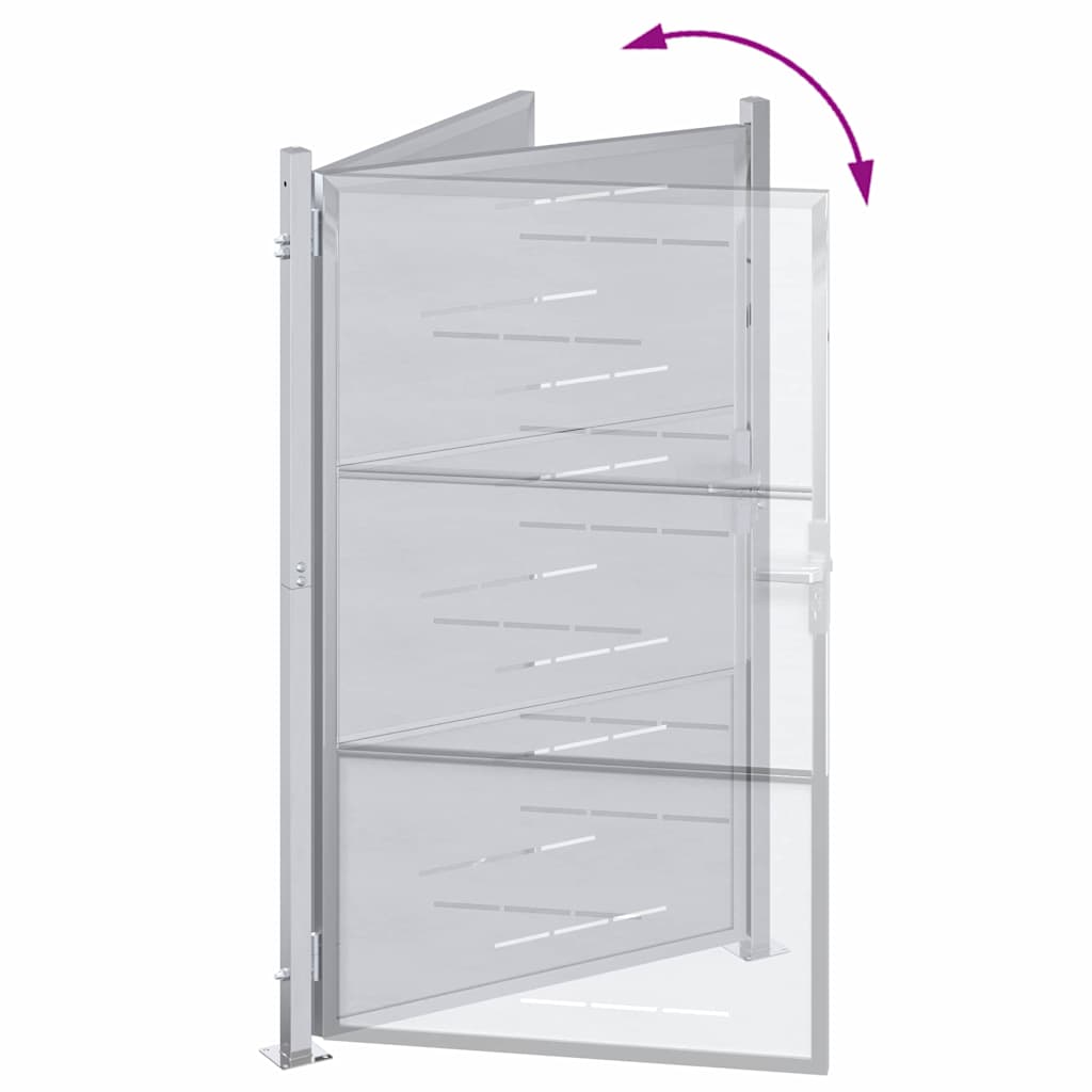 Cancello da giardino Argento 85 x 120 cm Acciaio inossidabile