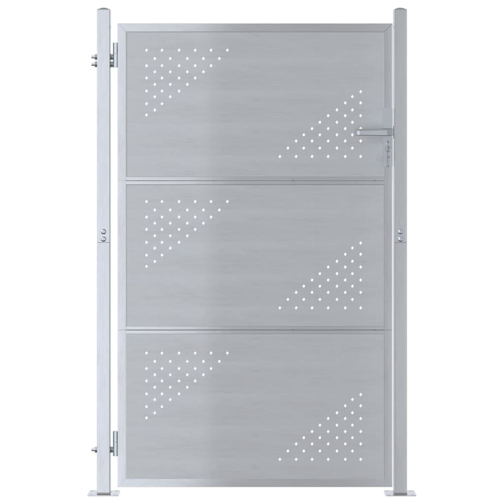 Cancello da giardino Argento 85 x 120 cm Acciaio inossidabile