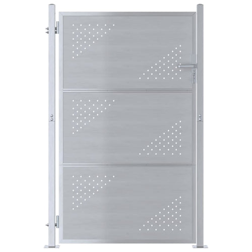 Cancello da giardino Argento 85 x 120 cm Acciaio inossidabile