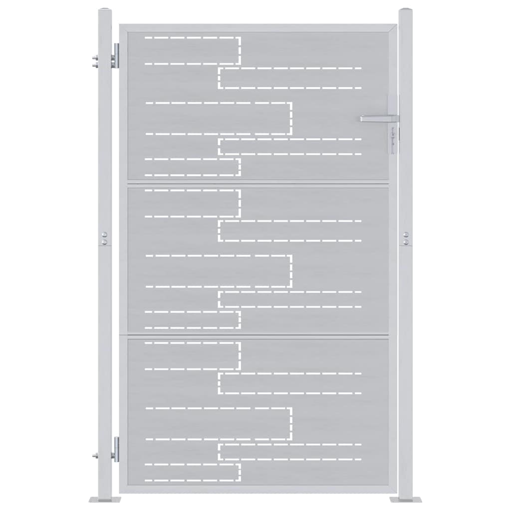 Cancello da giardino in acciaio inossidabile argentato 85 x 144 cm
