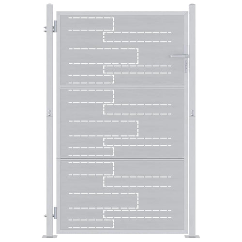 Cancello da giardino in acciaio inossidabile argentato 85 x 144 cm