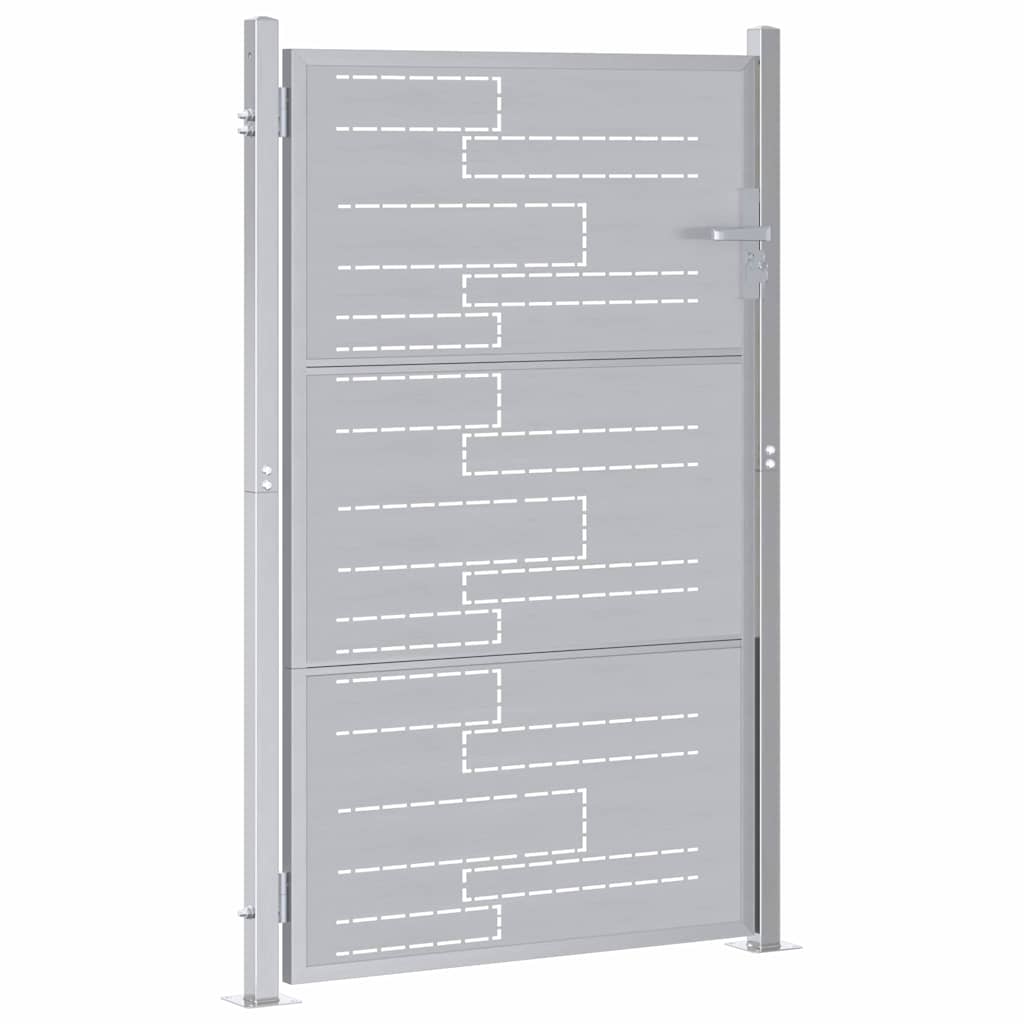 Cancello da giardino in acciaio inossidabile argentato 85 x 144 cm