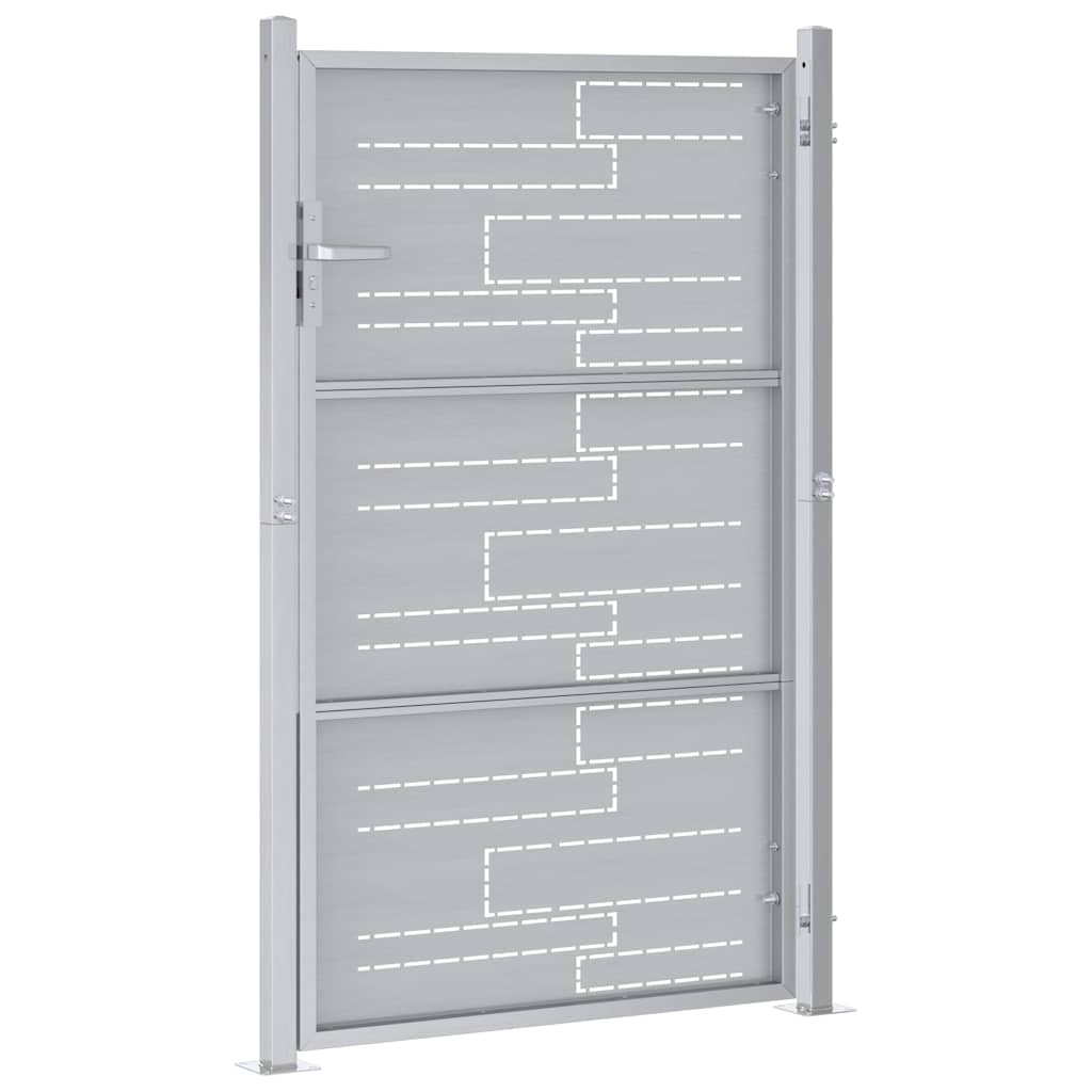Cancello da giardino in acciaio inossidabile argentato 85 x 144 cm