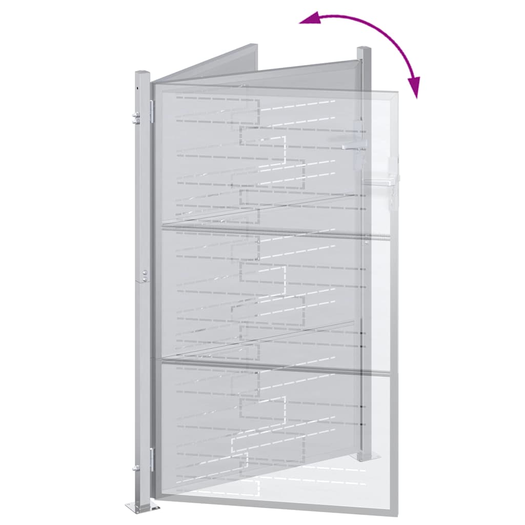 Cancello da giardino in acciaio inossidabile argentato 85 x 144 cm