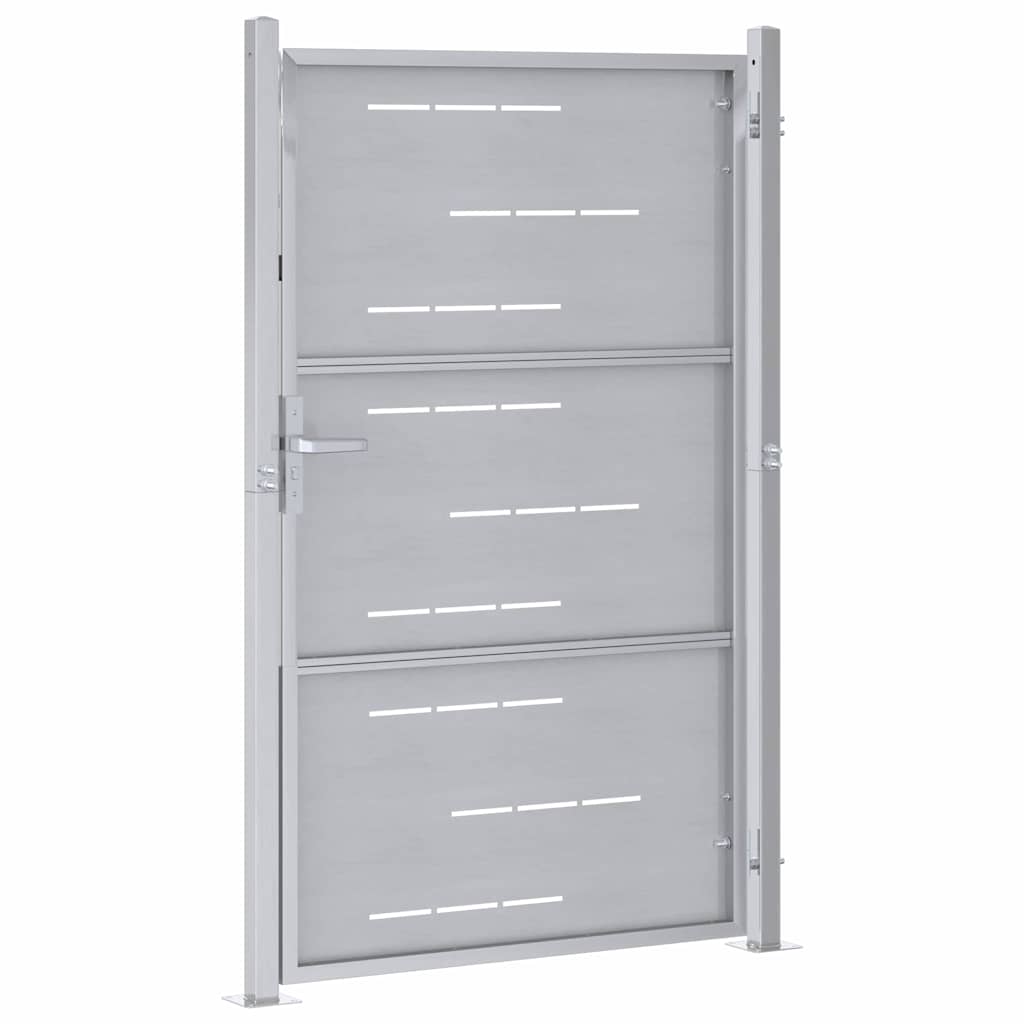 Cancello da Giardino Argento 85 x 144 cm Acciaio Inossidabile
