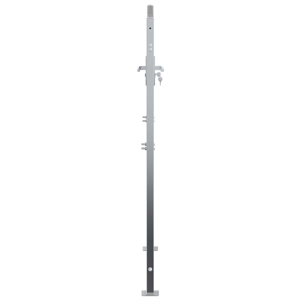 Cancello da Giardino Argento 85 x 144 cm Acciaio Inossidabile