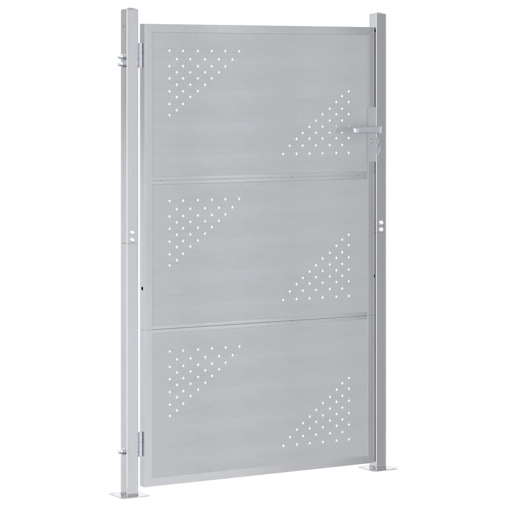 Cancello da giardino in acciaio inossidabile argento 85 x 144 cm