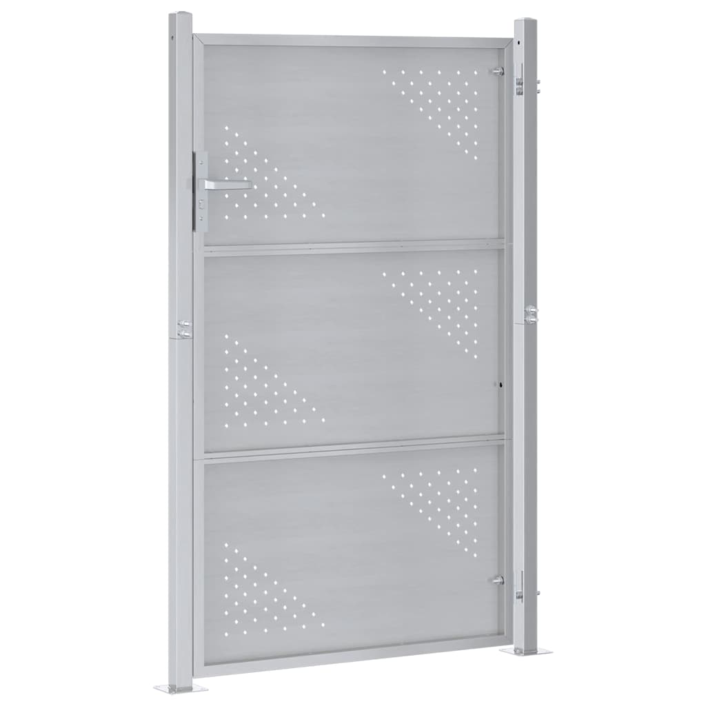 Cancello da giardino in acciaio inossidabile argento 85 x 144 cm