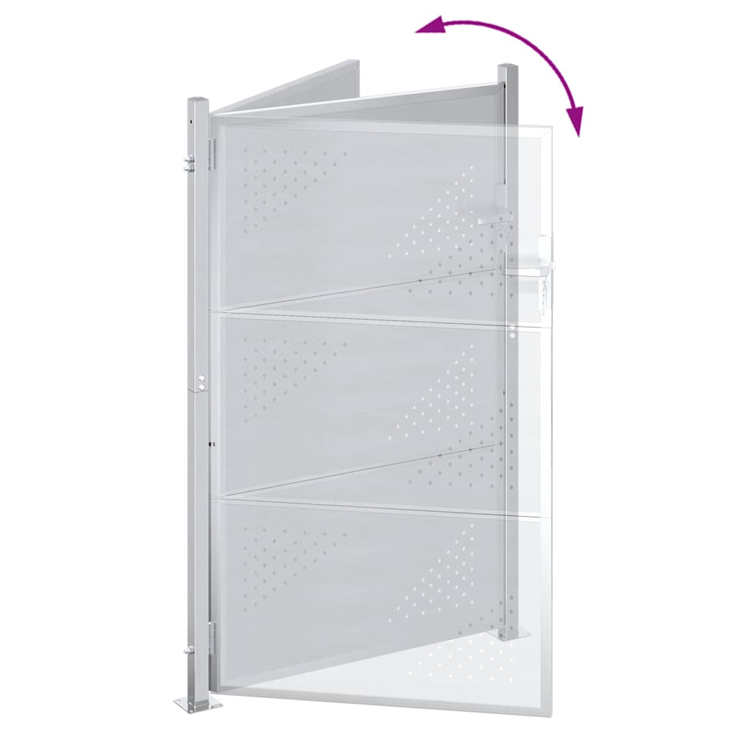 Cancello da giardino in acciaio inossidabile argento 85 x 144 cm