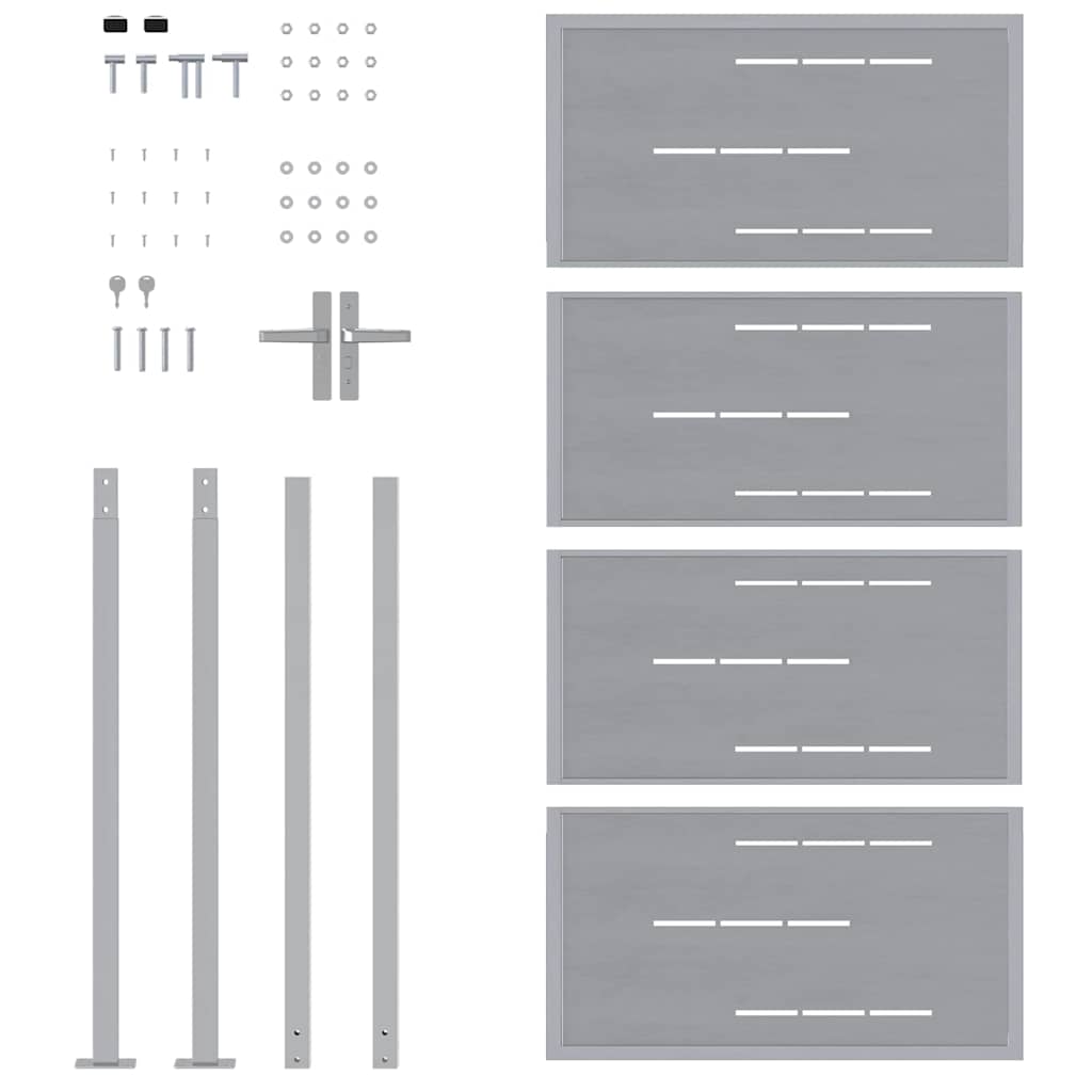 Cancello da giardino in acciaio inossidabile 85 x 174 cm argento