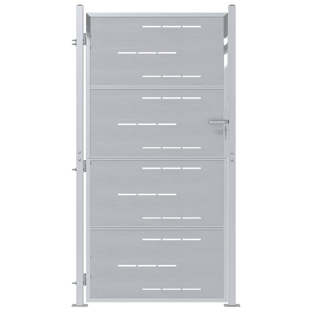 Cancello da giardino in acciaio inossidabile 85 x 174 cm argento
