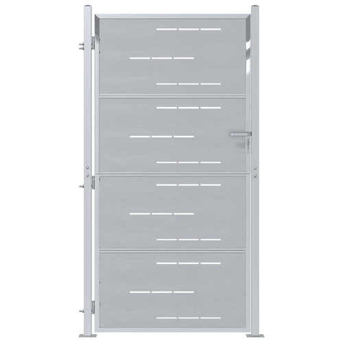 Cancello da giardino in acciaio inossidabile 85 x 174 cm argento