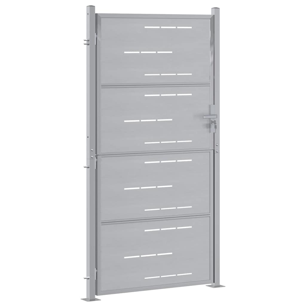 Cancello da giardino in acciaio inossidabile 85 x 174 cm argento
