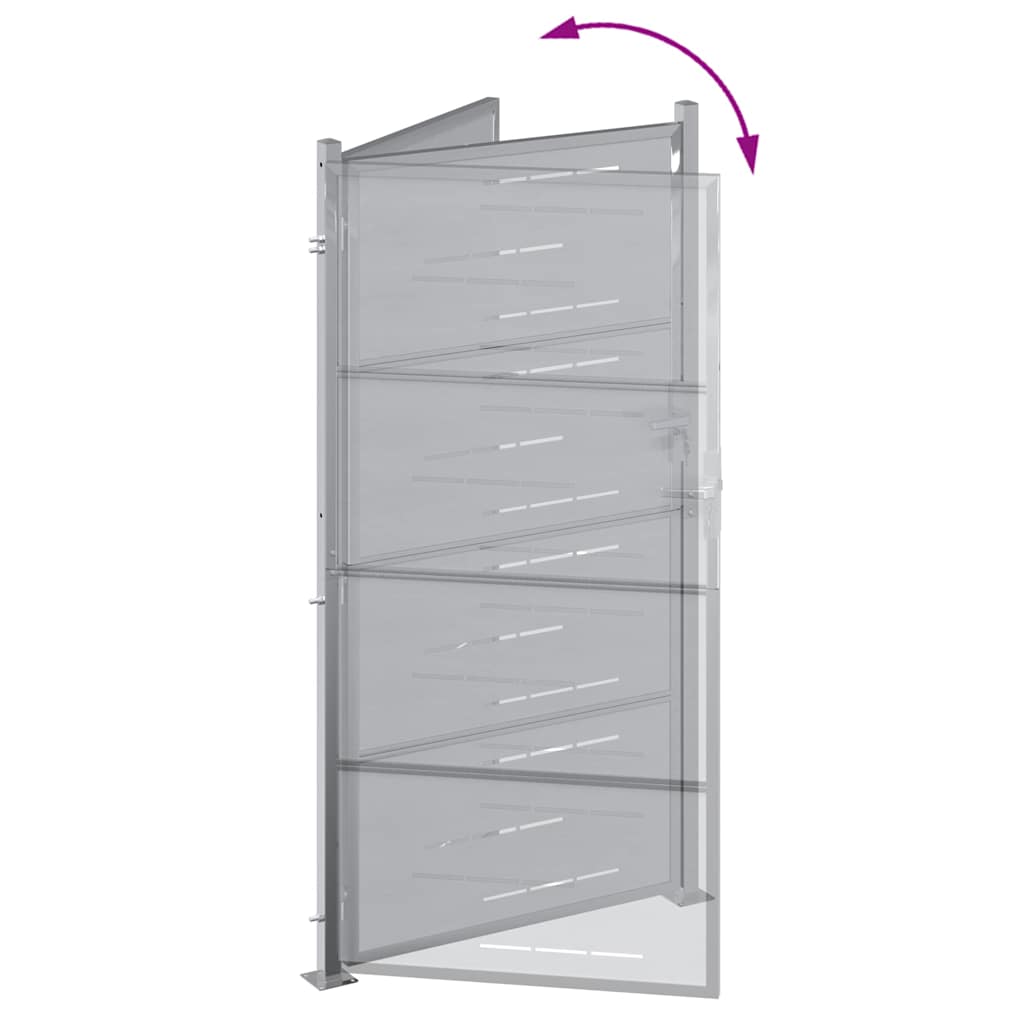 Cancello da giardino in acciaio inossidabile 85 x 174 cm argento