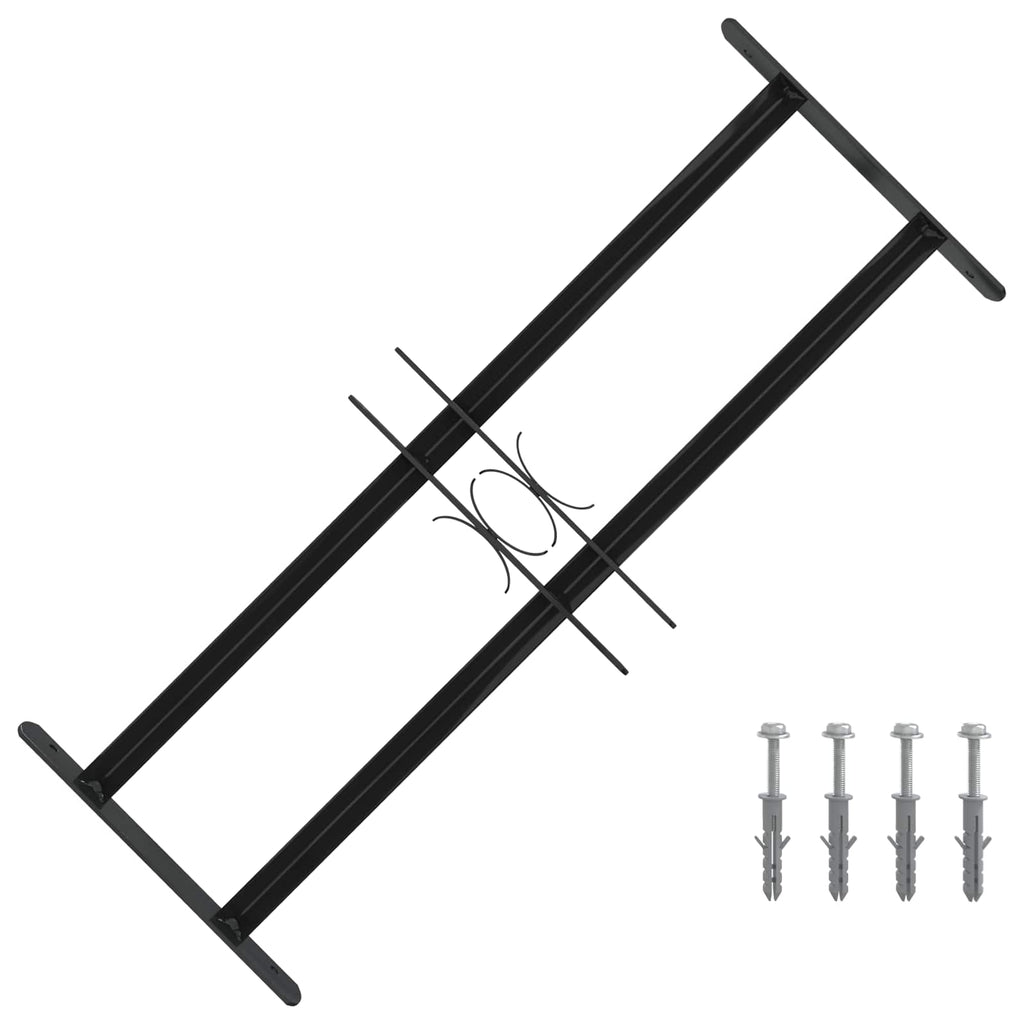 Griglia Finestra 76 x 30 cm Acciaio Verniciato a Polvere Nero