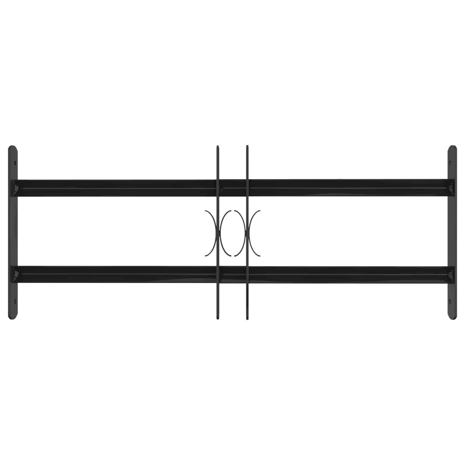Griglia Finestra 76 x 30 cm Acciaio Verniciato a Polvere Nero