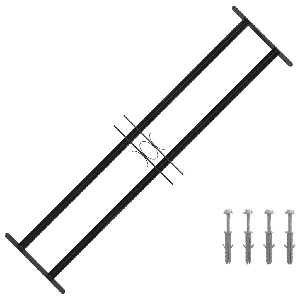 Griglia Finestra 115 x 30 cm Acciaio Verniciato Nero