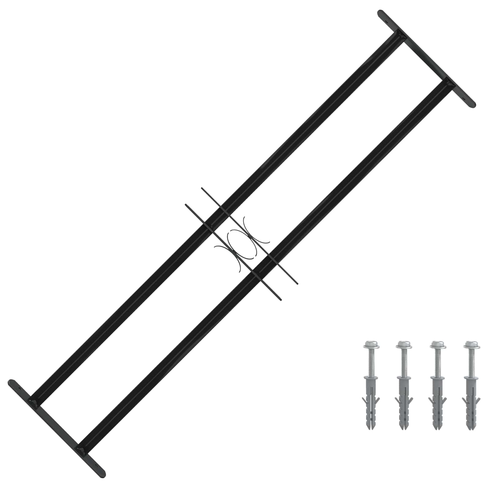 Griglia Finestra 115 x 30 cm Acciaio Verniciato Nero