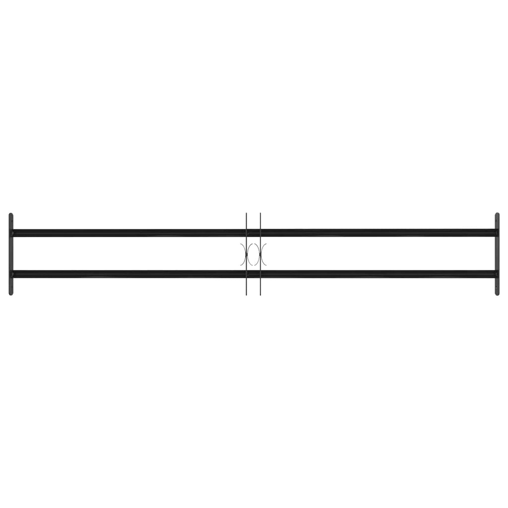 Griglia Finestra 176 x 30 cm Acciaio Verniciato a Polvere Nero