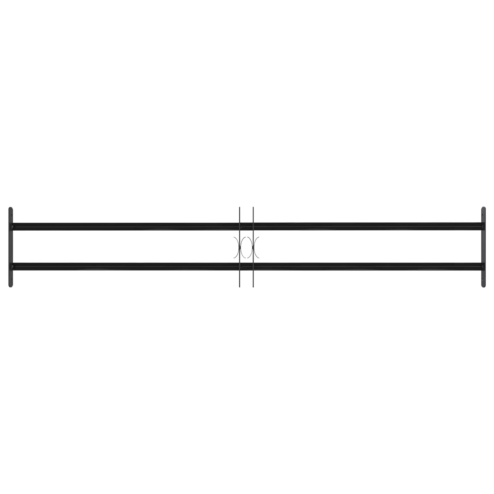 Griglia Finestra 176 x 30 cm Acciaio Verniciato a Polvere Nero